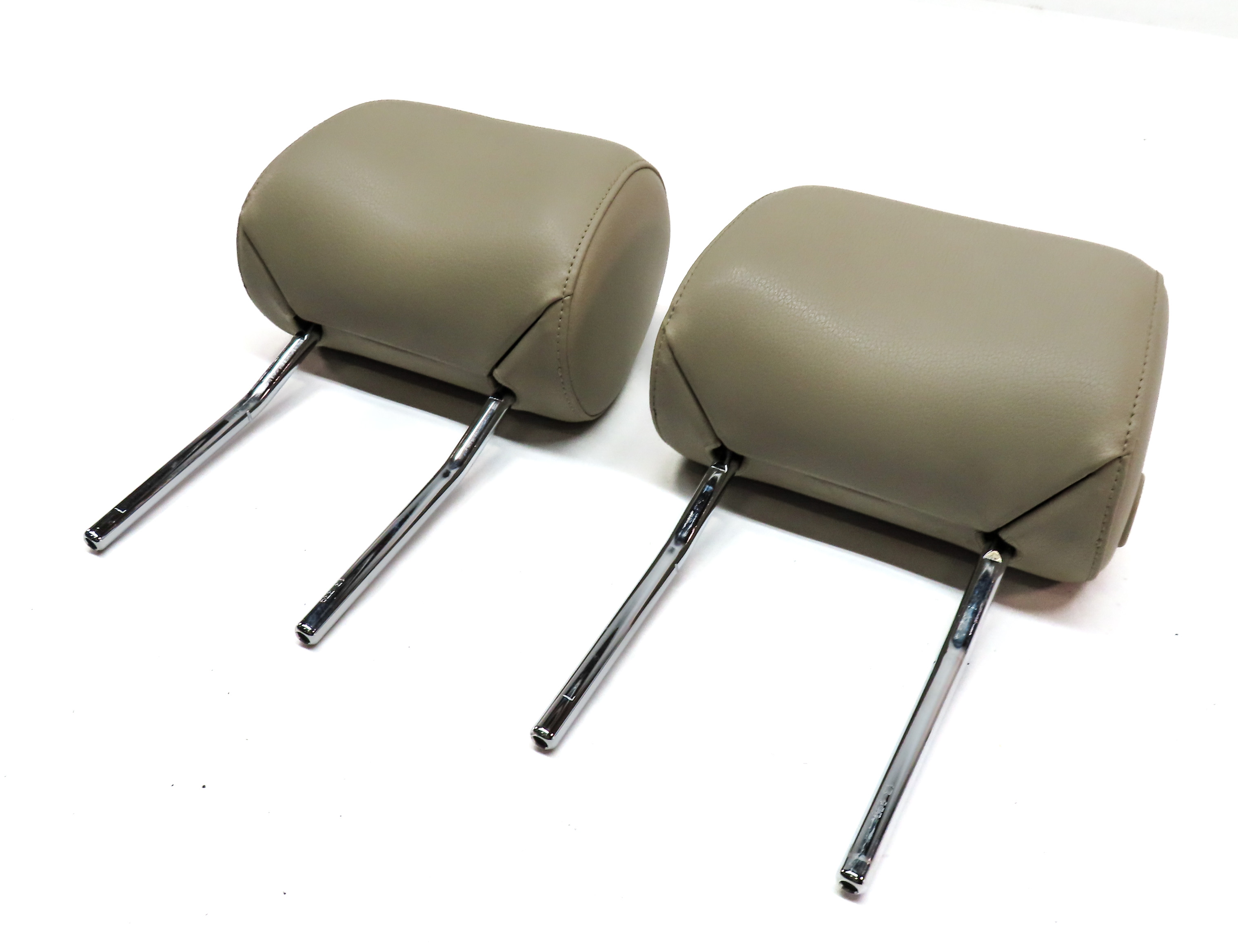 2008-2015 AUDI A6 S6 Q7 (C6 4L) FRONT LEFT & RIGHT SEAT HEADREST SET (Beige) — exact item pictured